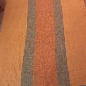 Dansk tablecloth gold yellow stripes orange green linen colorblock Ritva Puotila